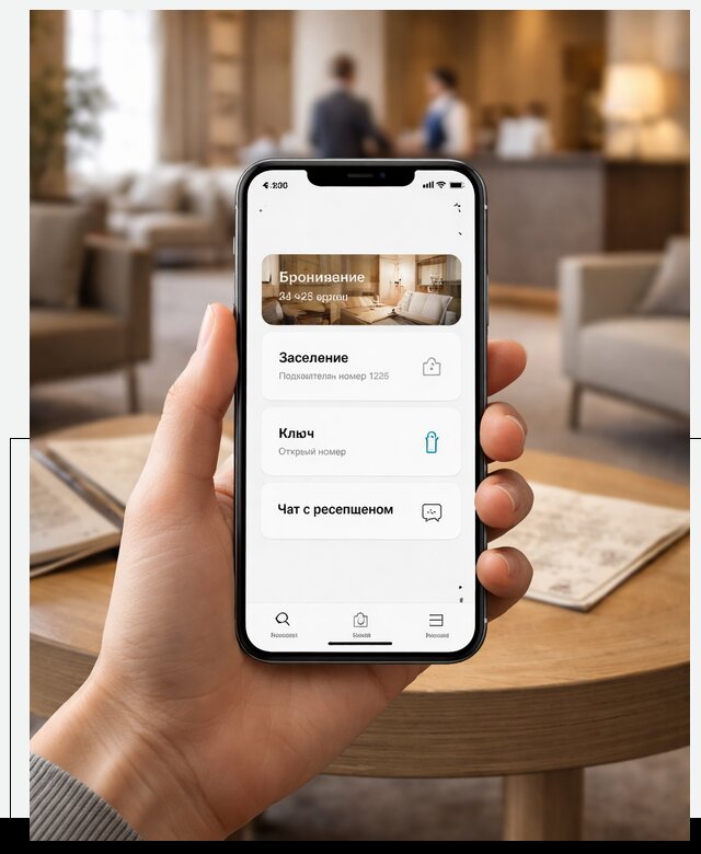 Мобильное приложение для гостей отеля в Дюртюли, управление сервисом